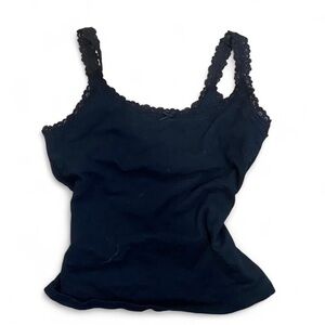 American Eagle Black Lace Trim Tank Top